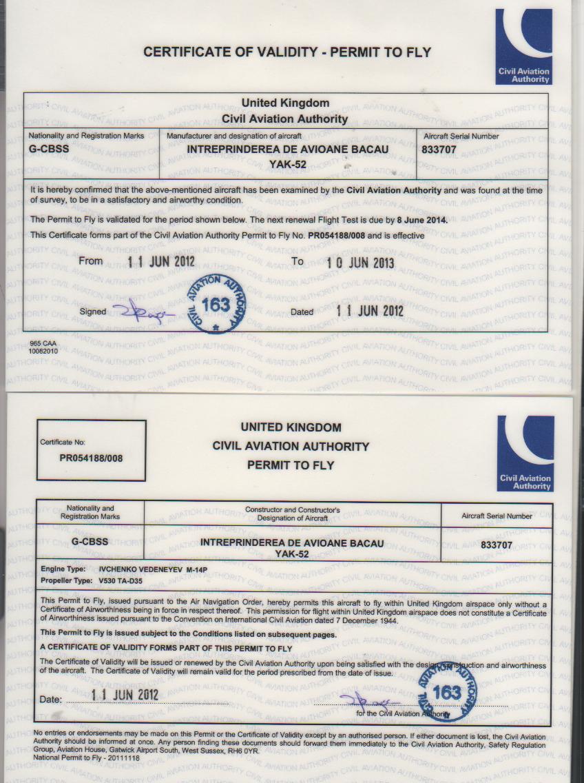 Yak-52 Permit to Fly - Certificate of Validity..jpg