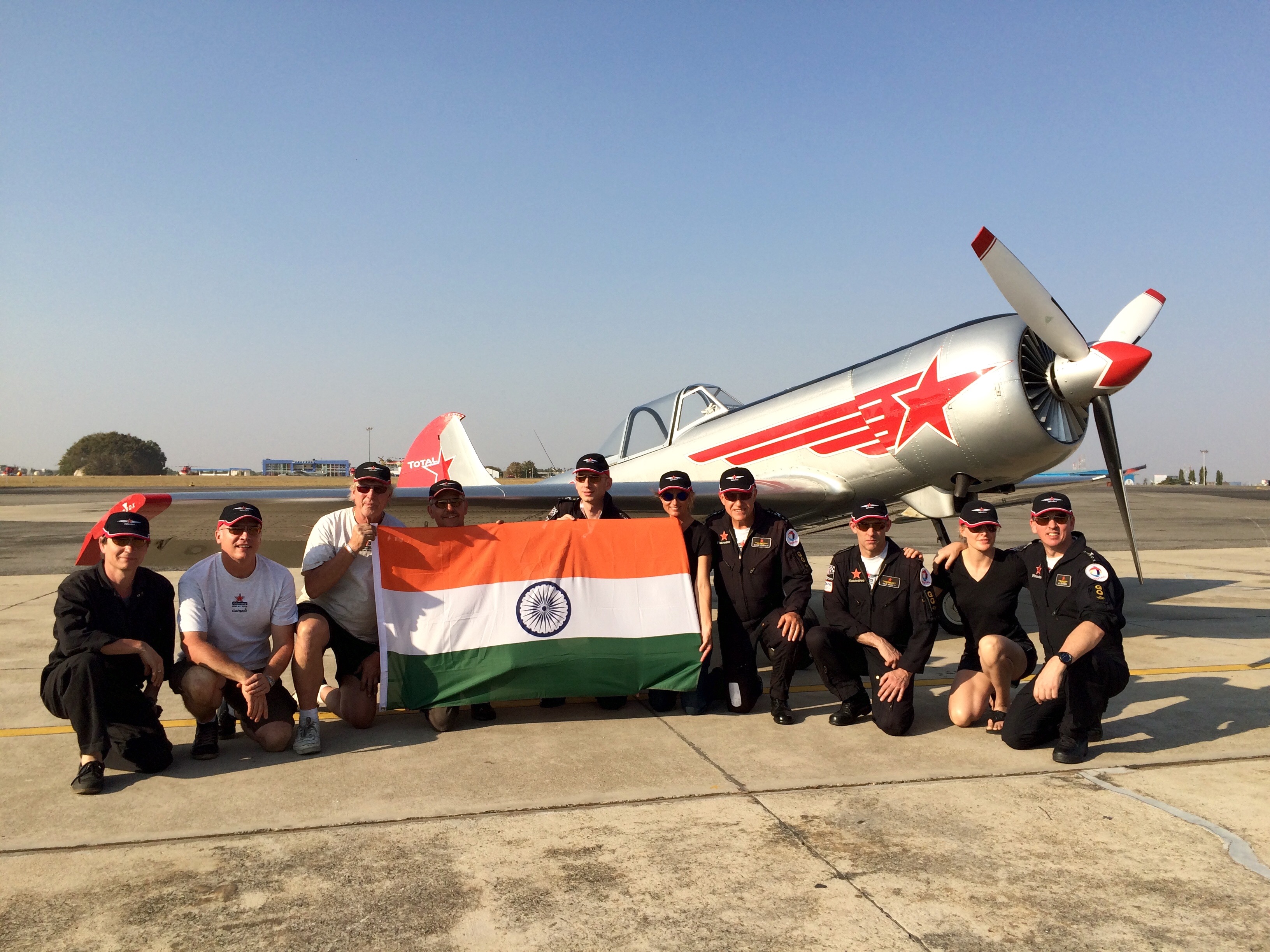Yakovlevs Formation Aerobatic Display Team - Aero India 2015 - Arturas-Etienne-Nigel-Martin-Jim-Nicola-Peter-Willy-Sarah-Jez..jpg